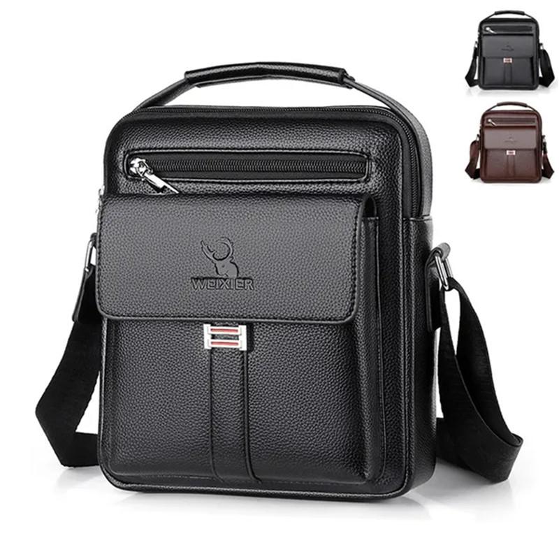 Men's Genuine Leather Crossbody Shoulder Bags High Quality Tote Fashion Business Man Messenger Bag Leather Bags Fanny Pack