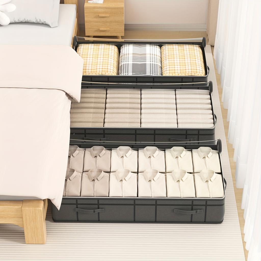 Under Bed Storage Box Transparent Top Large Capacity Clothing and Bedding Storage Bag Household Storage Utensils