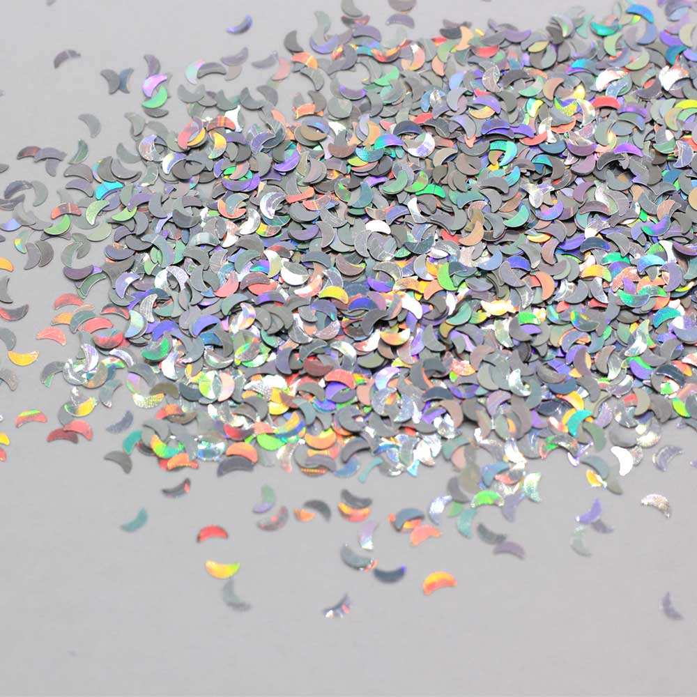 Ultra-thin 3mm Moon Sequins Laser Glitter 3D Nail Paillette Loose Sequin for Nails Art Slime Supplies DIY Resin Crafts 500g/bag