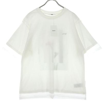 Unused 217..NINA (Nina) Short Sleeve Tulle Layered T-shirt Women Used