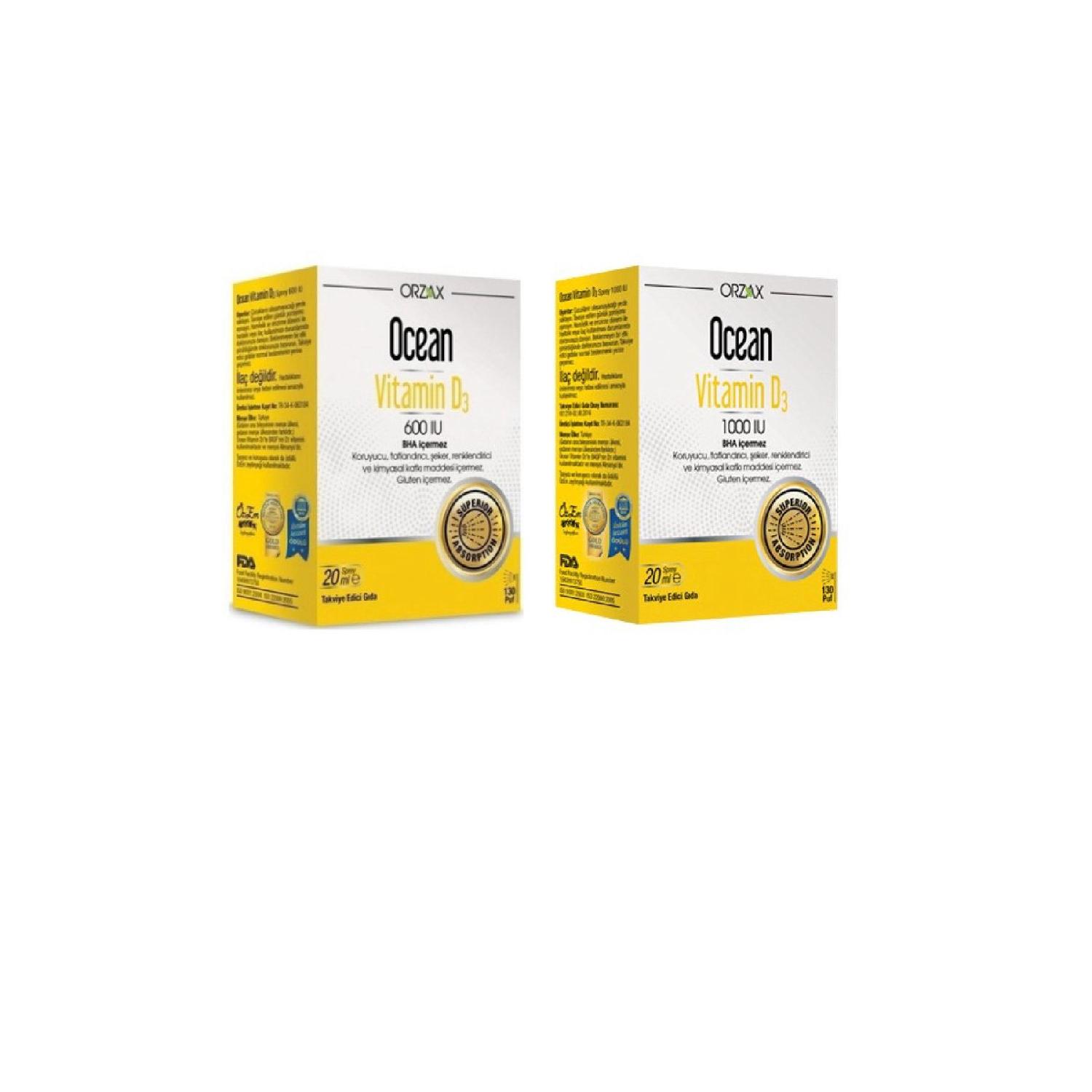 

Ocean Vitamin D3 600 Iu Spray 20ml And Vitamin D3 1000 Iu Spray 20 Ml