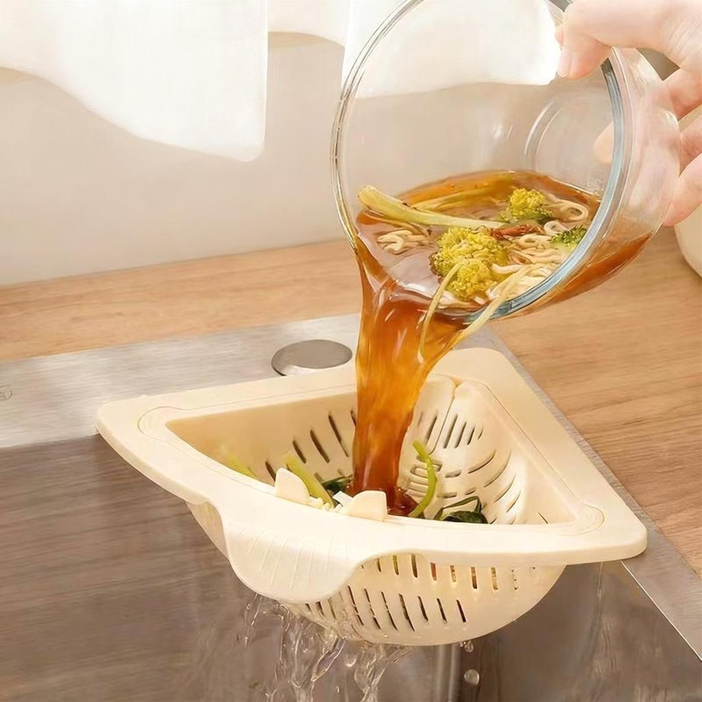 Magnetic Sink Drain Basket Triangle Vegetable and Fruit Drainage Basket Food Waste Filter Collector Kitchen Storage Organizer