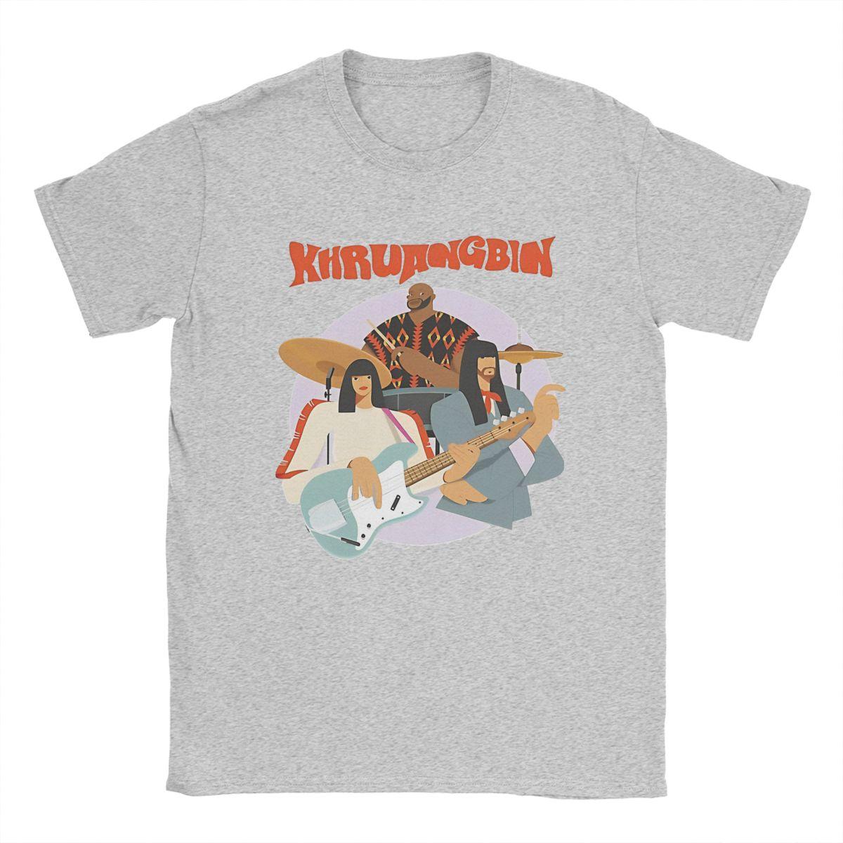 

Khruangbin Барвисті футболки чоловічі Дивовижна футболка зі 100% бавовни Круглий виріз Короткий рукав Футболка Великі розміри Топи S сірий колір