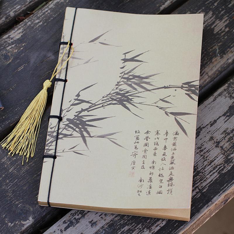 1pcs Chinese Retro Style Painting Bound Diary Blank Inner Page Notebook Very Suitable Note-Taking Journaling Graffiti Painting