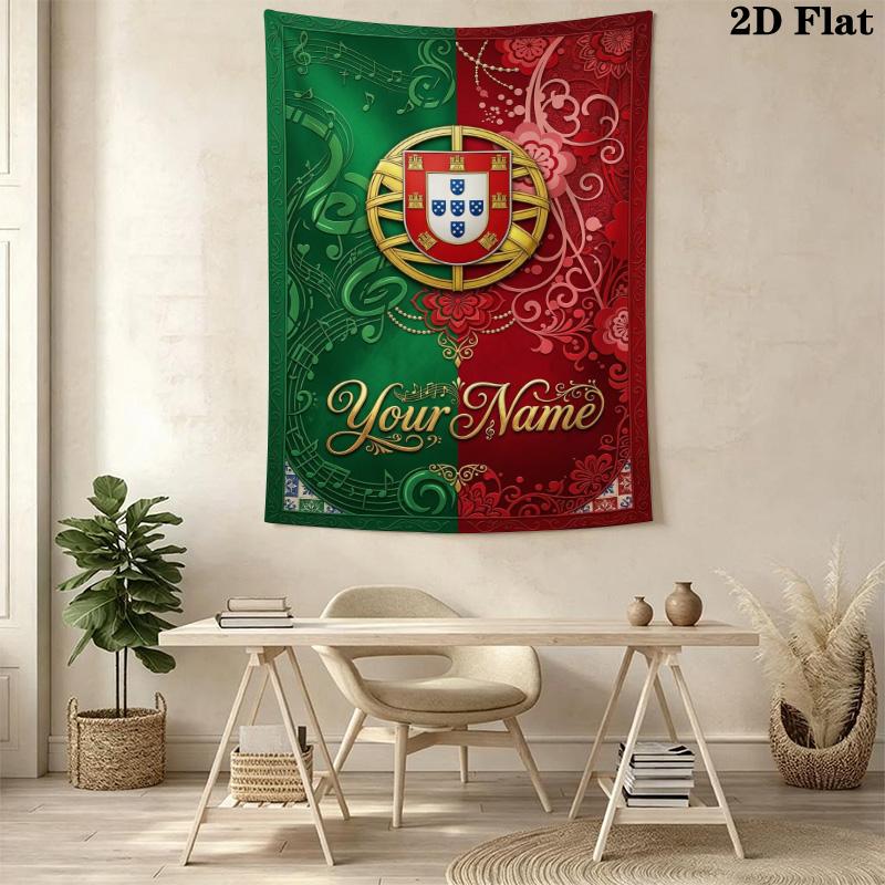 Name Custom PORTUGAL Wall Tapestry Aesthetic Wall Hanging Printed Fabric Blanket Decorative Tapestries for Bedroom Living Room Home Decor