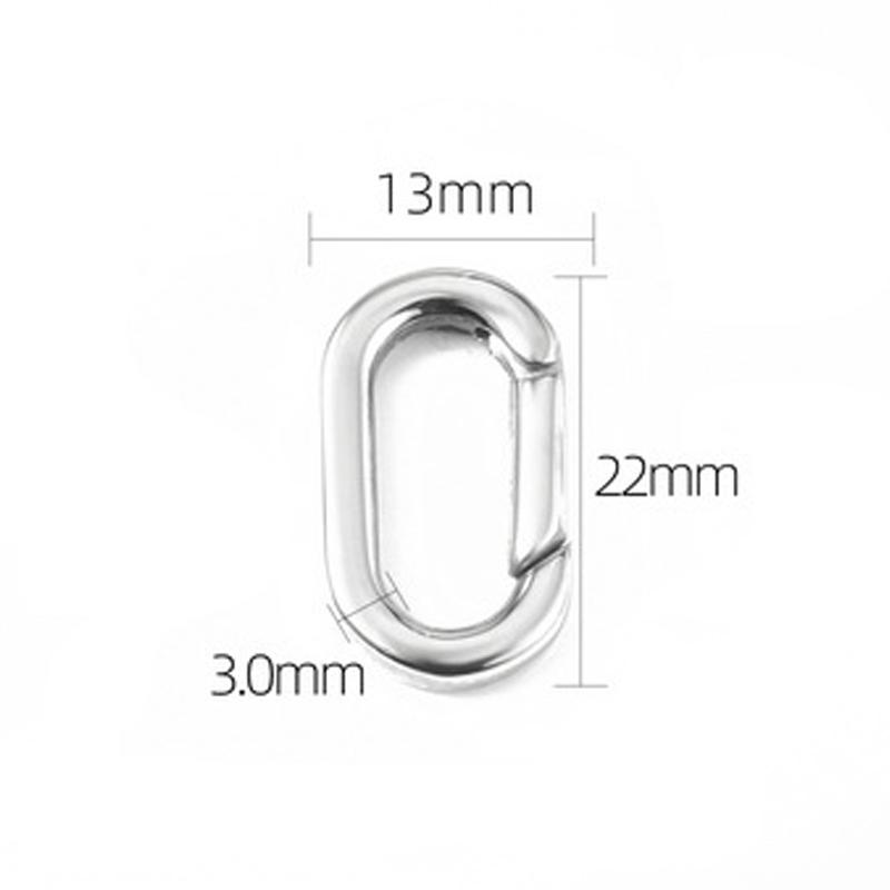 2pcs/1pc Stainless Steel Spring Lobster Clasp Oval Clasp for Keychain Keyring Carabiner Key Holder Jewelry Making DIY No Fade