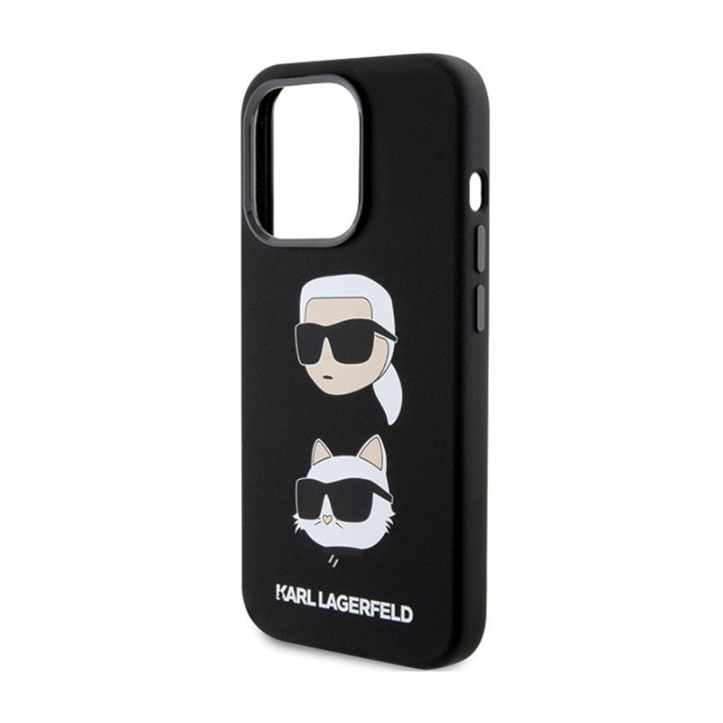 Karl Lagerfeld Silicone Karl & Choupette Heads - Etui Iphone 15 Pro Max (Czarny)