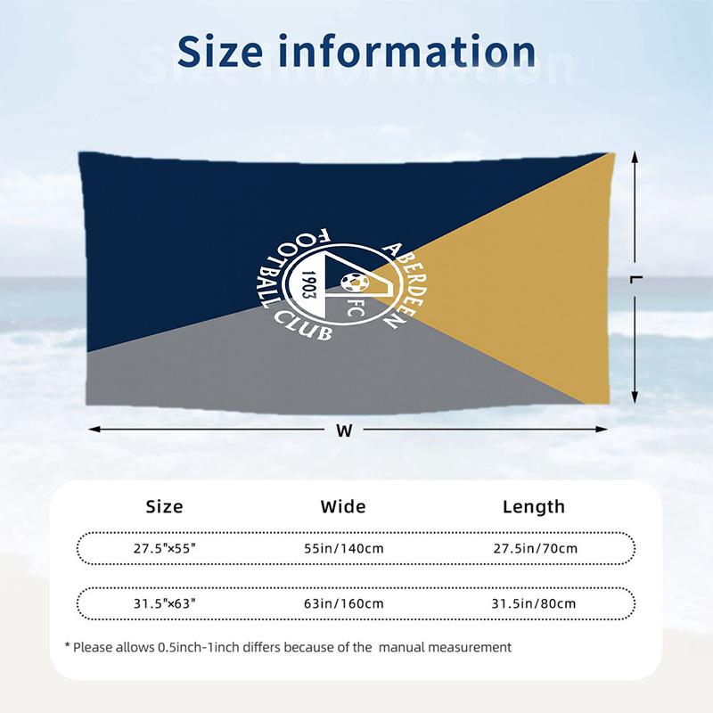 Aberdeen FC print Quick Dry Beach Towel Microfiber Absorbent Portable Travel Swimming Towel