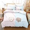 Personality Adorable Peach And Goma Cat Bedding Set New Sweet Couple Printed Duvet Cover Soft Bed Set For Girls Kids Room