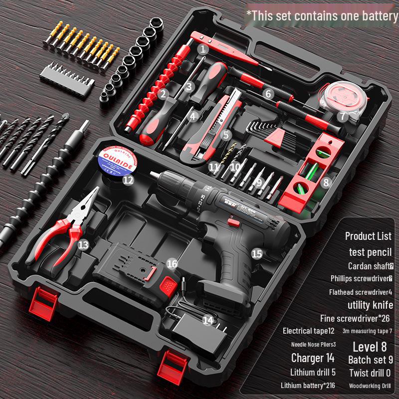 Multifunctional Electric Drill & Household Repair Tool Set for Carpentry and Electrician Tasks