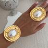 Elegant Oval Bracelet and Ring Set Exaggerated Jewelry Fashionable Women Accessories for Daily Wear Or Evening Parties