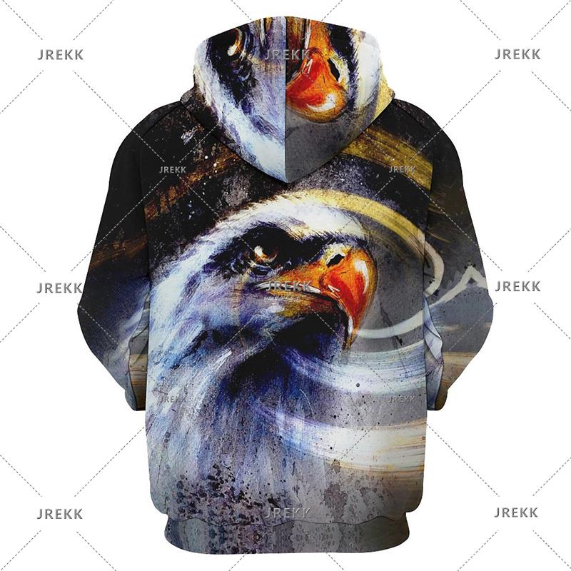 America Eagle Graphic Hoodie Męska odzież 3D Hawk Emblem Printed Nowość w bluzach z kapturem Kobiety Harajuku Fashion y2k Pullover Hooded Hoody