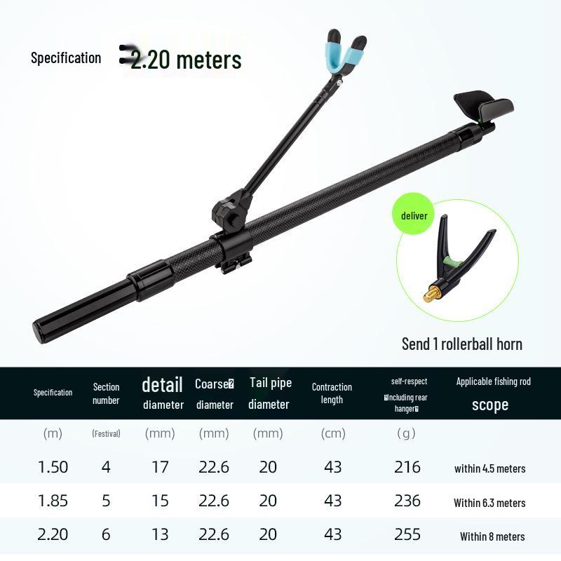 Ultra-Light Carbon Fiber Rod Holder with Ground Stake for Fishing Box
