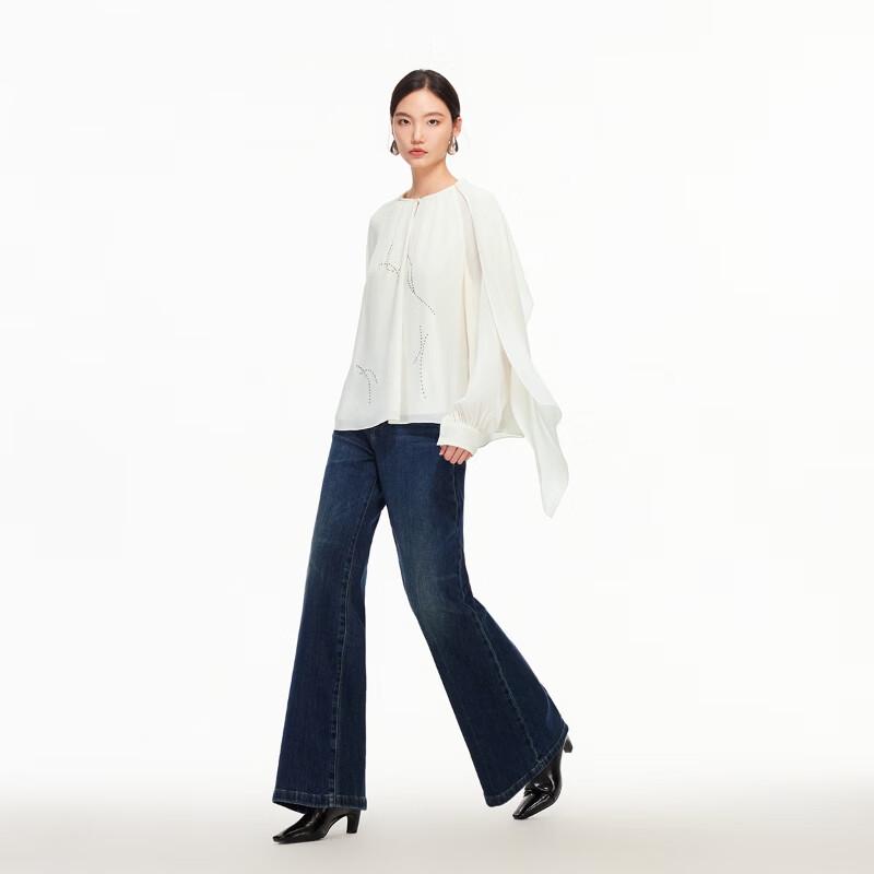 VEROMODA Rhinestone Tie-Neck Blouse
