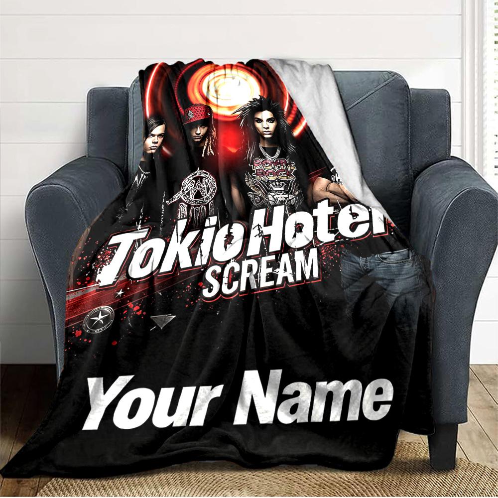 Name Custom Tokio Hotel Print Flannel Blanket High Quality Warm Comfortable Cover for All Seasons Perfect for Gifts Home Decor