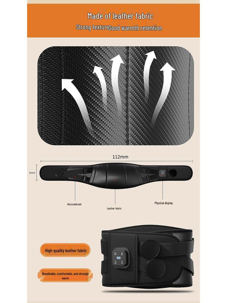 Heated Waist Support & Massager Belt - Electric Hot Compress for Back and Abdomen Relief.