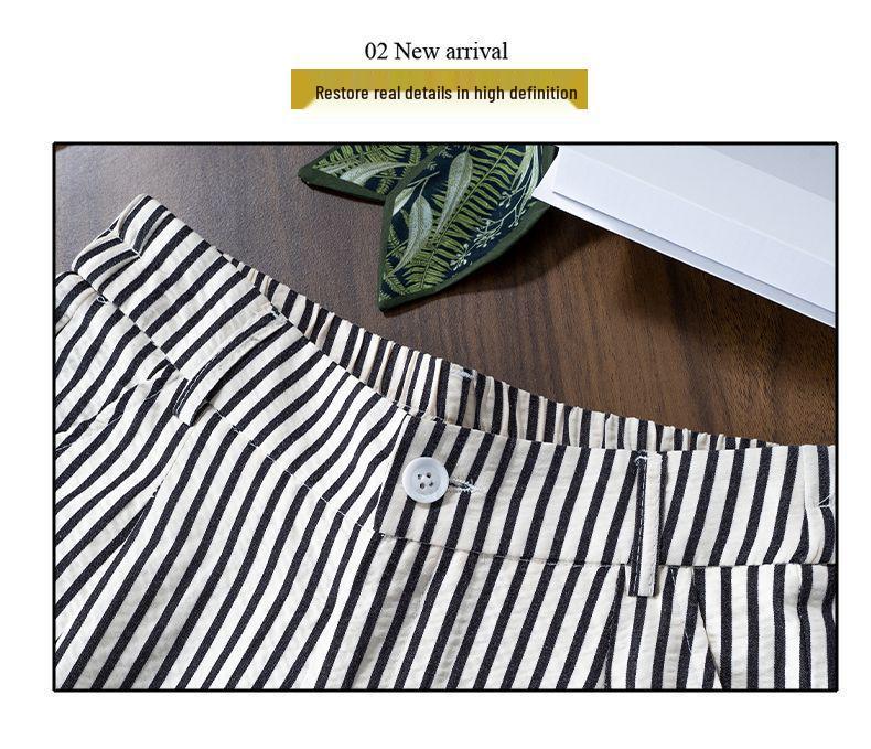 Women's American Striped High-Waist Wide-Leg Summer Trousers