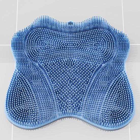 Silikon Badebürste mit Saugfußbasis Fußmassagegerät Schrubber Weiche Borsten Massagebürste Vielseitiger Rückenschrubber