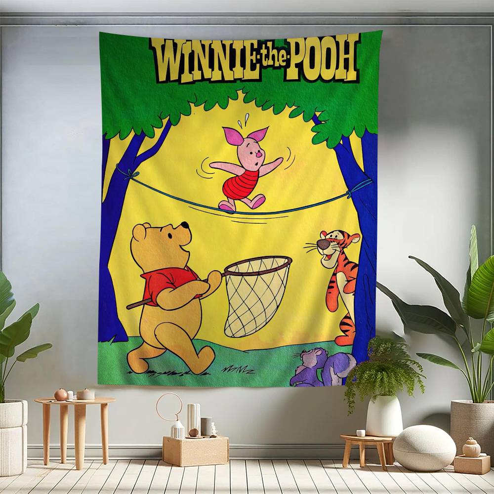 Winnie Cute the Anime Pooh DIY Wall Tapestry Hanging Tarot Hippie Wall Rugs Dorm Home Decor