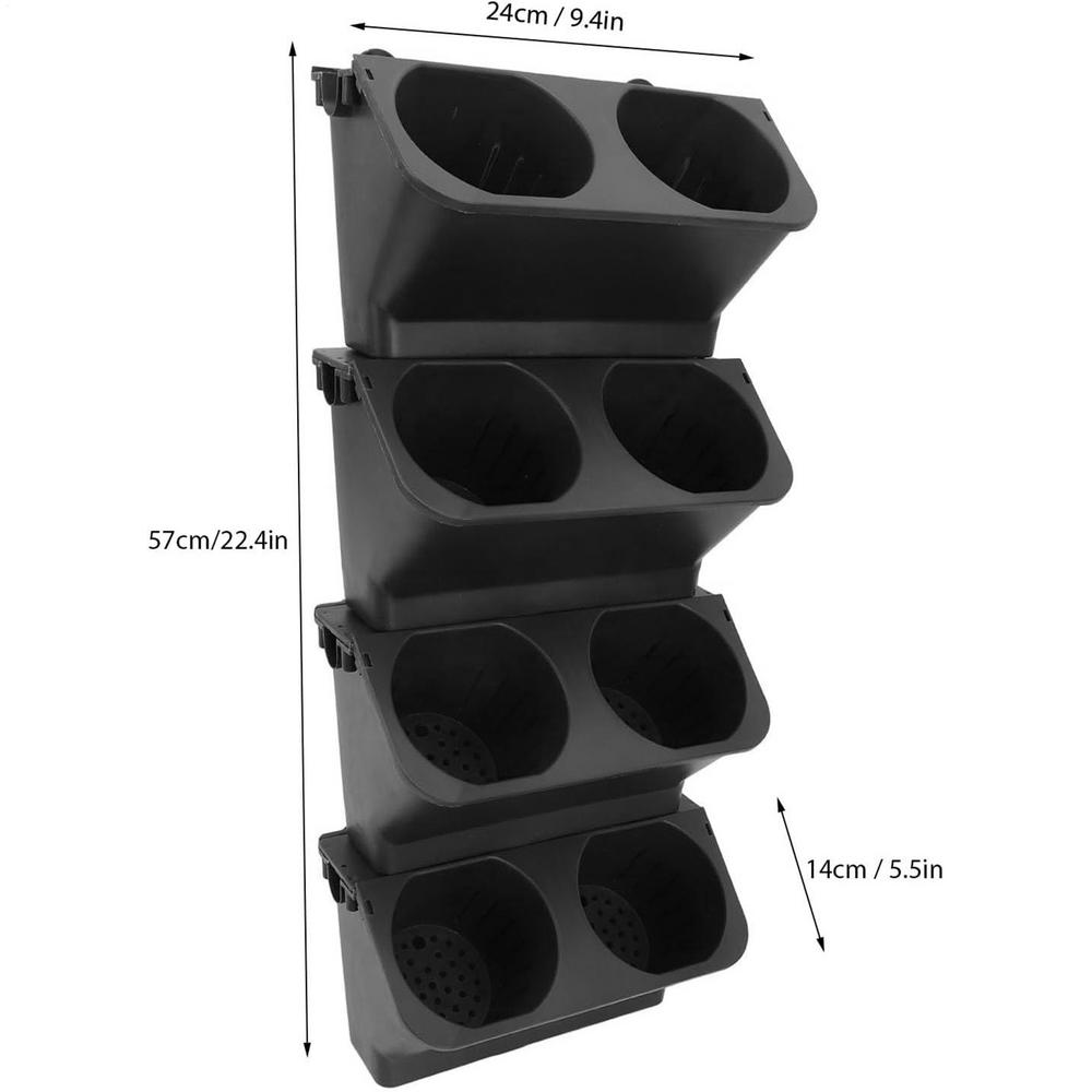 

Wall Mounted Planter Wall-Mounted Flower Pots 4 Pieces Home Decoration Multi-layer Vertical Flower Rack For Workplace Yard чорний