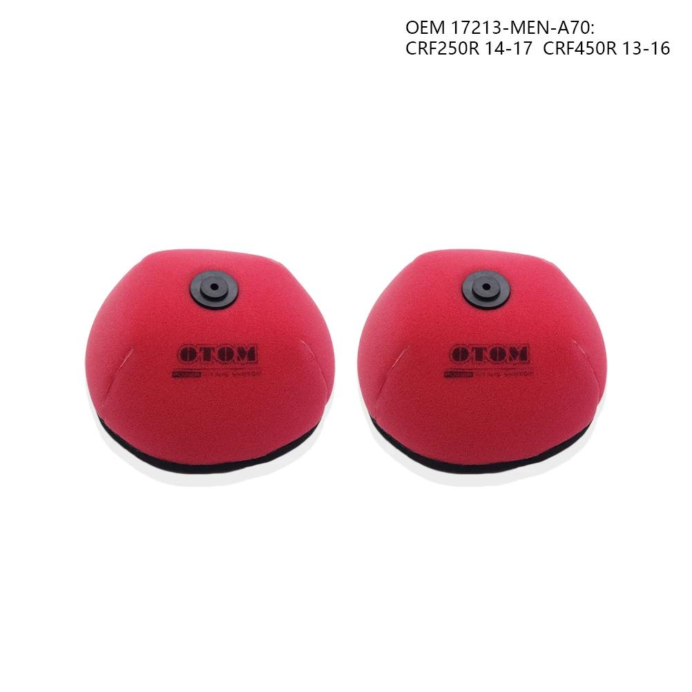 

OTOM Motorcycle Air Filter Cleaner Dust-Proof Dual Foam Layer Sponge For HONDA CRF250R CRF450R CRF 250 450 Air Filter Foam 17213-MEN-A70 (2pcs)
