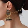 Bohemian Exotic Rhinestone Tassel Necklace & Earrings Set In Antiqued Alloy