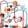 Bead Maze Puzzle Toy Fine Motor Skills Wooden Educational Abacus Circle for