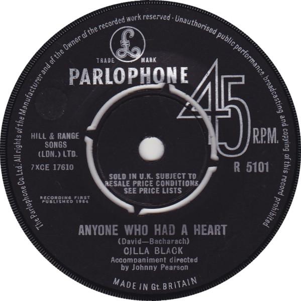 

7inch Record CILLA BLACK Anyone Who Had A Heart R5101 Parlophone 1964 UK Pop Used