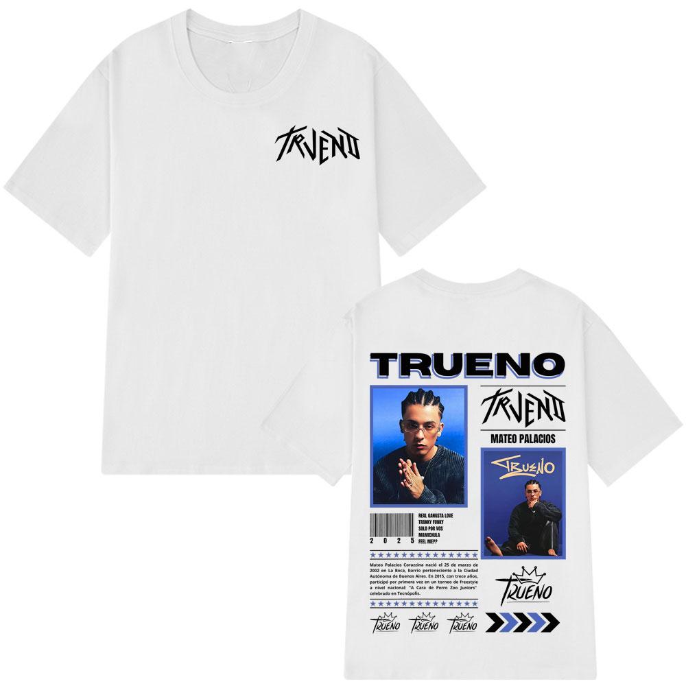T-shirt à manches courtes Trueno (2025), style streetwear, 100 % coton, inspiré de la tournée de l'album du rappeur Trueno (homme/femme), style Y2K.
