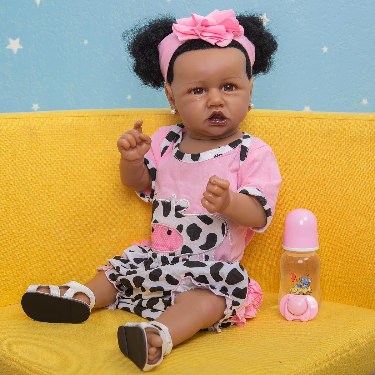 KEIUMI 23 дюйма полностью силиконовые куклы Reborn для маленьких девочек — фото 6