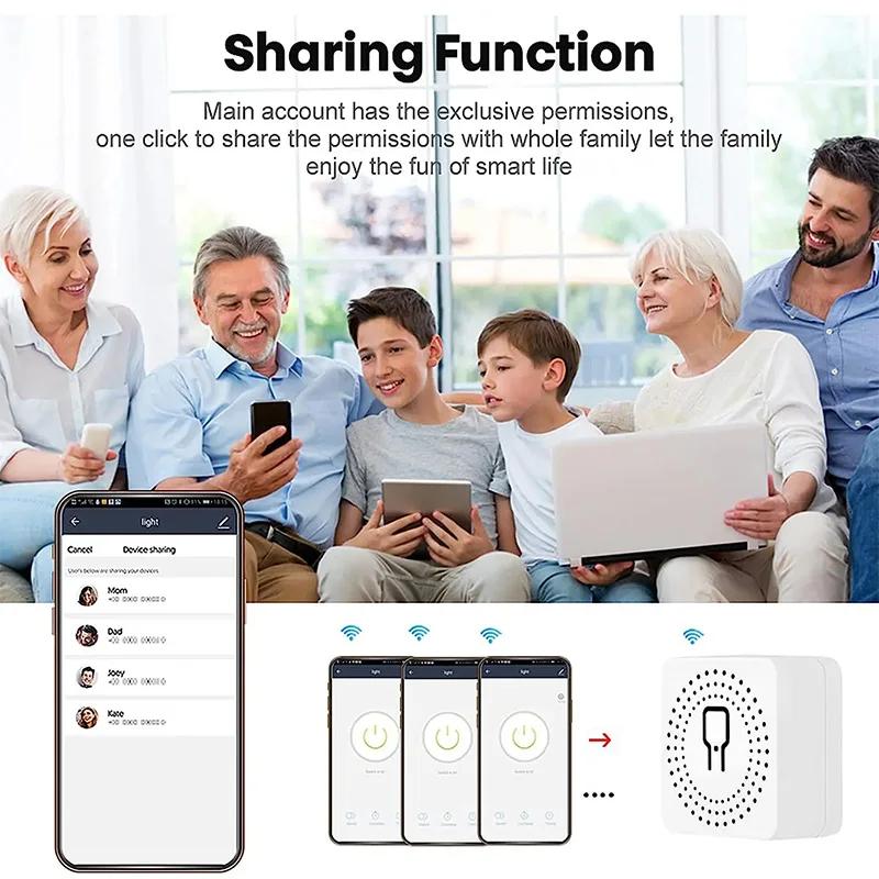 EWelink 16A Mini WiFi Smart Switch DIY Relay Module Circuit Breaker Timer APP Remote Control Works with Alexa Google Smart Home