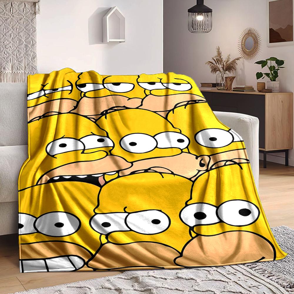 1Pc Simpson Family Portrait Blanket Soft And Comfortable Casual Warm Camping Travel Christmas Halloween Xmas Gift Em9241