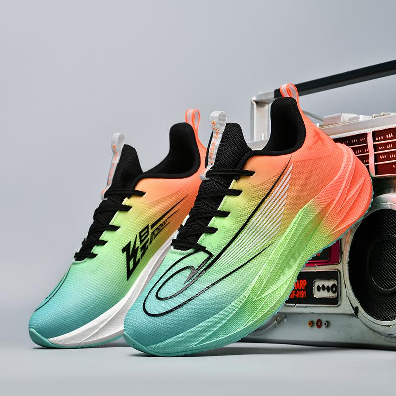 2025Summer Men's Running Shoes New Professional Carbon Plate Sports Training Shoes Outdoor Non-slip Shock-absorbing Tennis Shoes