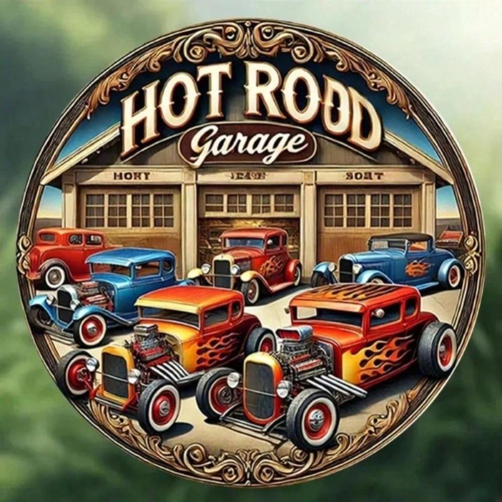 Vintage Hot Rod Metallväggkonst Retro Garage Bar Skylt