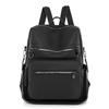 Contrast Color Women Soft Leather Tassel Backpack Simple Outdoor Travel Backpack
