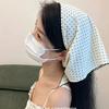 1pcs White Polka Dot Triangle Hair Scarf Wraps for Women Retro Triangle Headscarf Hat Travel Photo Headband Hair Accessories