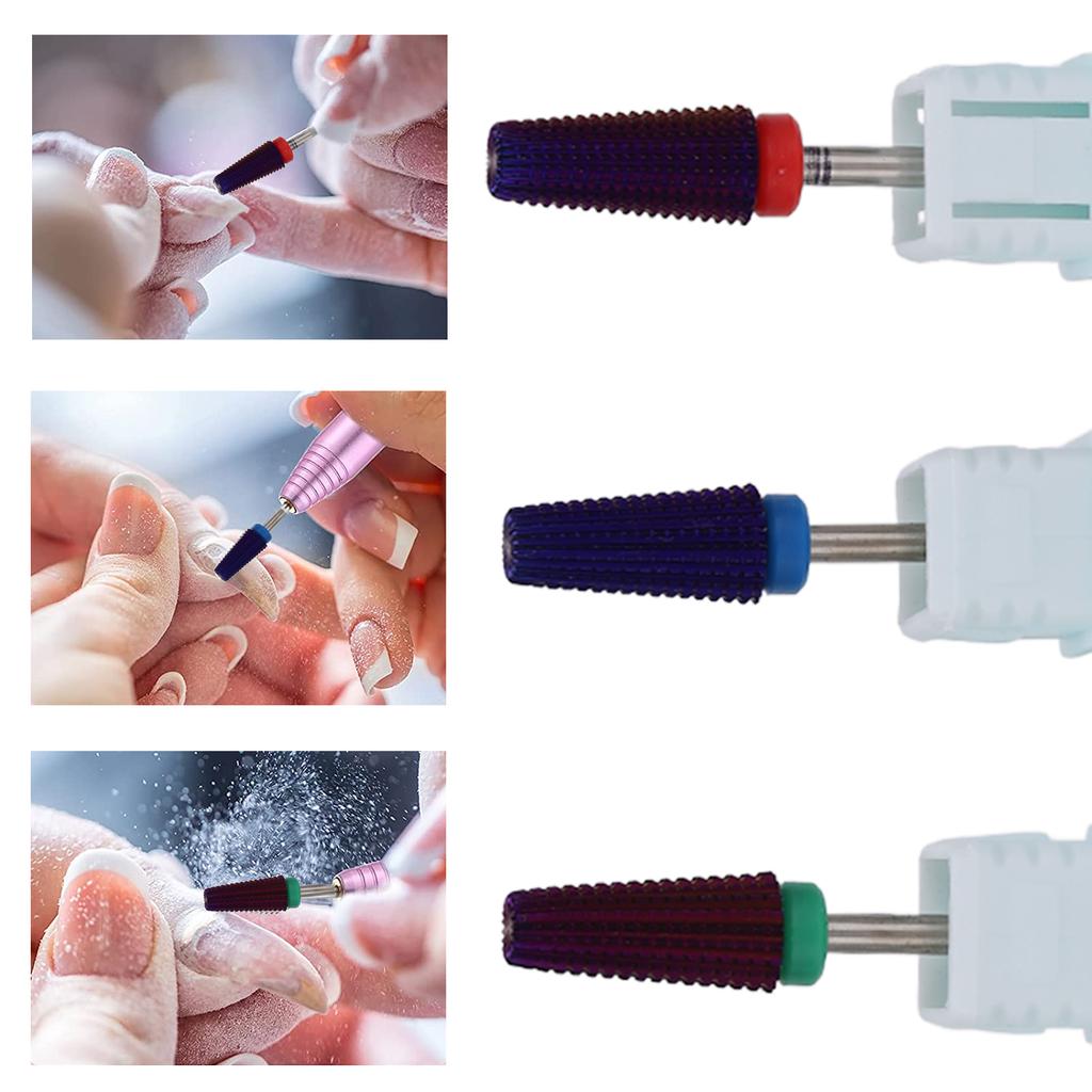 Nail Drill Bits Set Tungsten Steel Gel Polish Removal Dust Brush Nail Polishing Grinding Head Kit