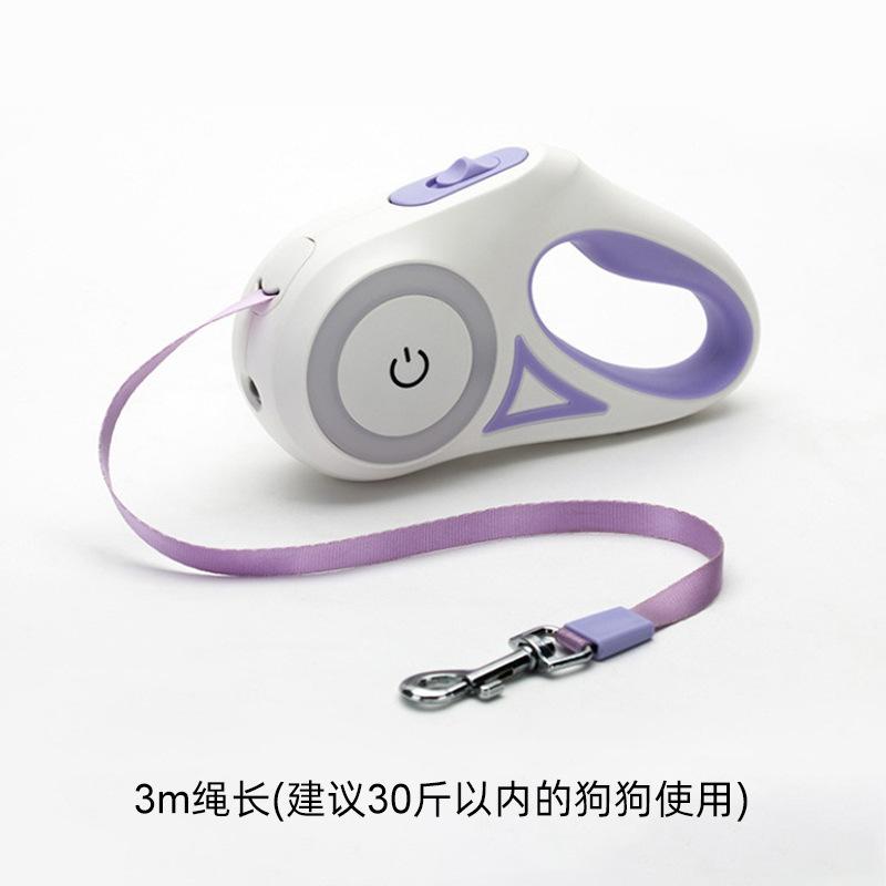 LED Einziehbare Hundeleine mit Licht für Welpen, Kleine Hunde, Mittlere Hunde, Große Hunde, Katzen, Haustierleine, Halsbandzubehör 3m/5m