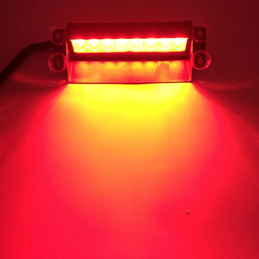 8LED 12V Car LED Strobe Warning Light Truck Emergency Flasher Dash Strobe Light Day Running Flash Led Police Lights Red/Blue
