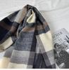 Women's Elegant Vintage Warm Thick Multicolor Plaid Fringe Scarf - Polyester Fleece Wrap Shawl for Casual Outing, Soft Comfortable