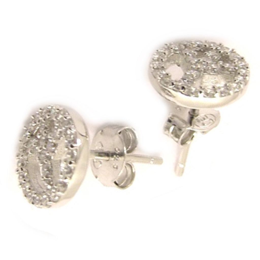 Les Trésors De Lily [L1255] - White 'Peace' Silver Earrings