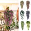Multicolor Artificial Wisteria Flower Garland Lavender Color DIY Artificial Hanging Vine Green Leaves Wall Hanging Ornament