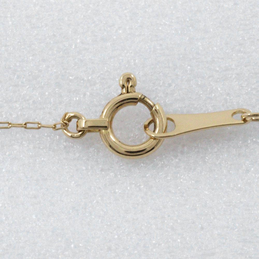 Double Circle Necklace K18 Yellow Gold/diamond 1.6g Women Used