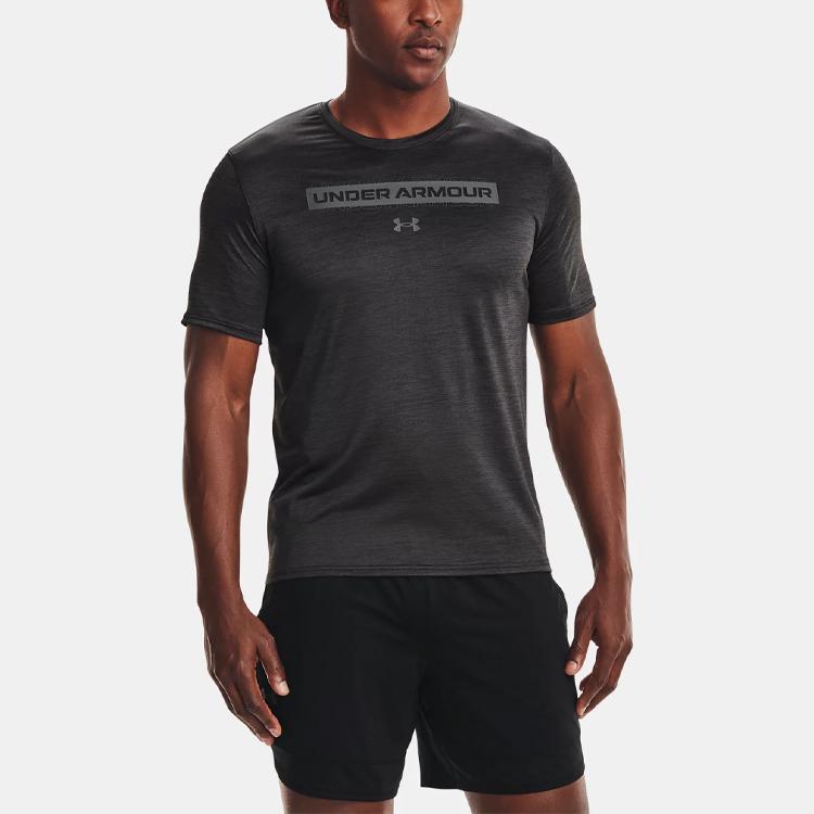 Under Armour Casual Training Sports Round Neck Breathable T-Shirt Men Tops Black 1365216-001