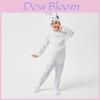 Adorable Kids White Rabbit Costume For Halloween And Cosplay Unisex Jumpsuit