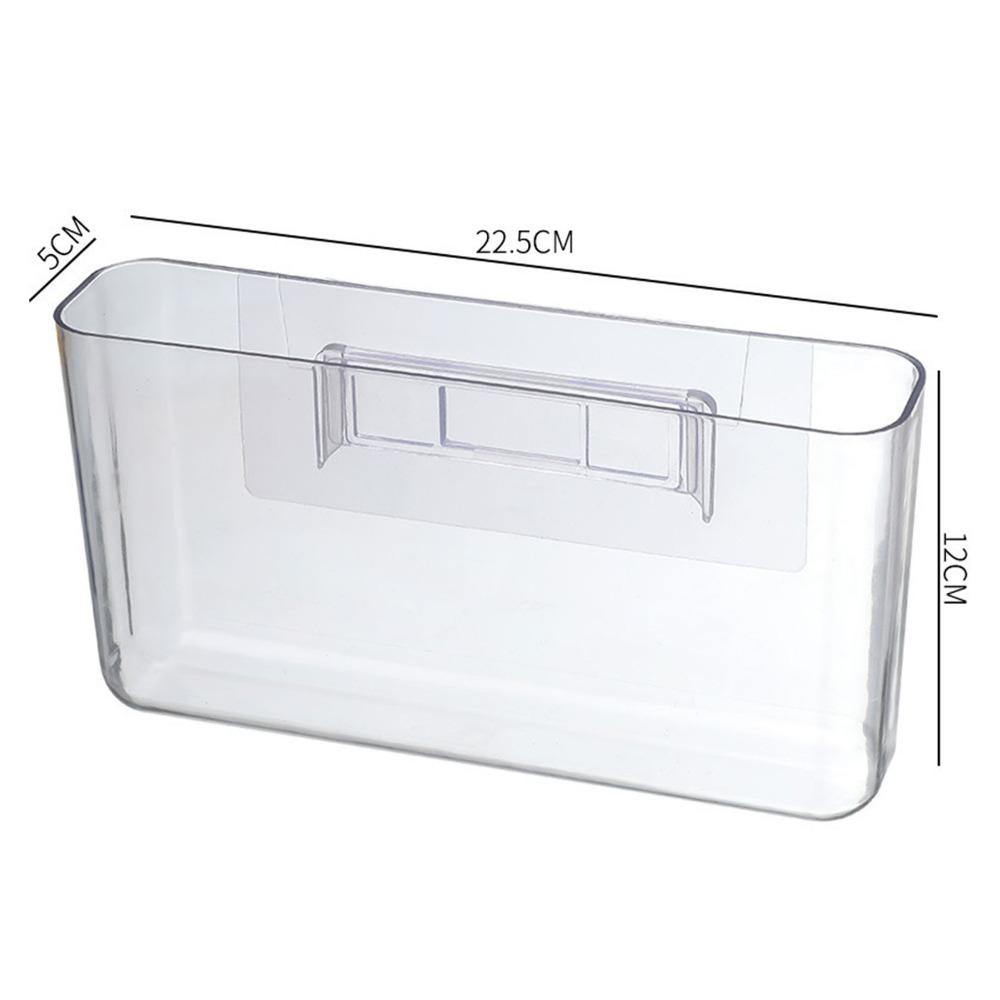 Transparent Wall Mount Organizer Plastic Wall Phone Holder Adhesive Storage Bin  Bedroom