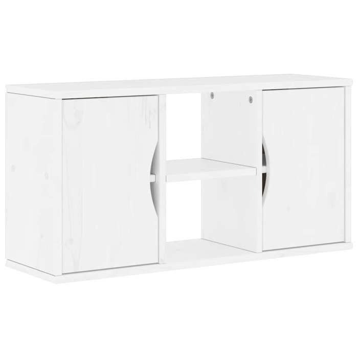 VidaXL TV Cabinet ODDA White 79x24x40.5 Cm Solid Pine Wood, TV Stand, TV Buffet, Multimedia Cabinet, TV Bench, Hi-fi Cabinet, 4103604
