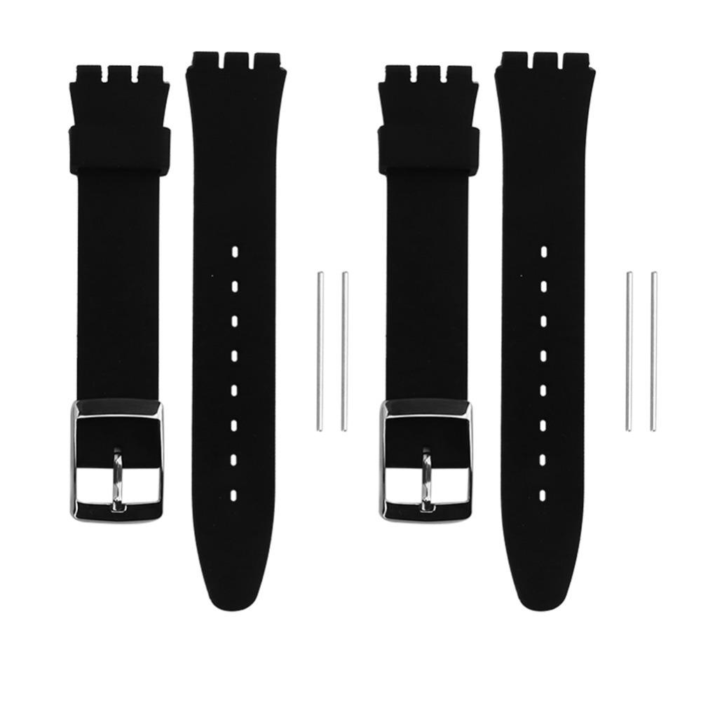 

2 шт. Черные Для часов SWATCH Ремешок Силиконовый 17 мм/19 мм Силиконовый ремешок для часов Замена ремешка для часов Для SWATCH 17 мм/19 мм