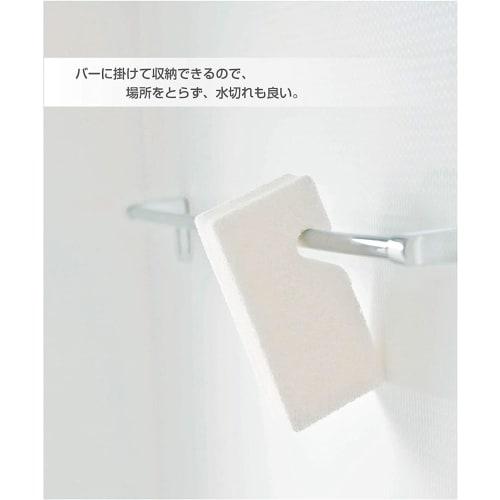 Ohe Bathroom Cleaning Sponge, White, Approx. 17.6cm x 8.8cm x 4cm, QQQ Hooking Sponge, Hangs on Hook, Made in Japan, Set of 10