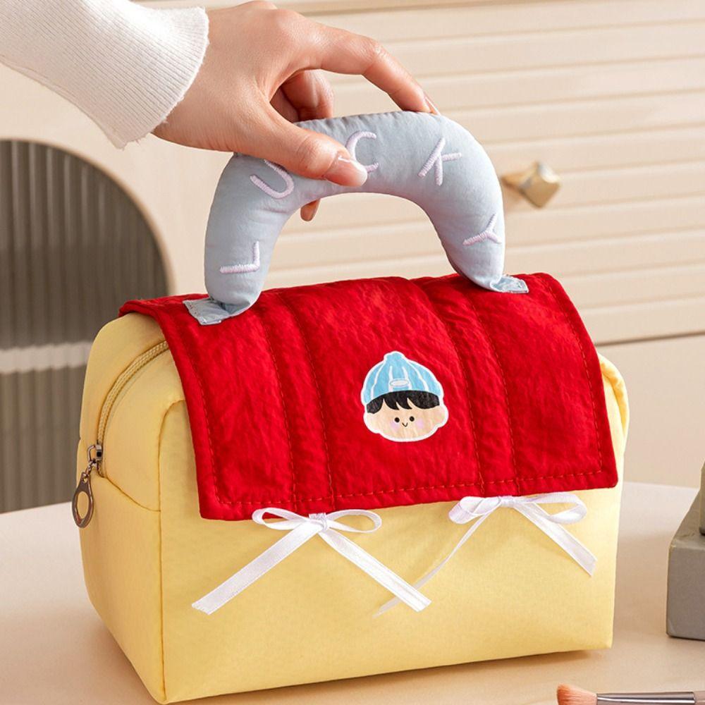 Multi-functional Large Capacity Makeup Bag Waterproof Zipper-style Toiletry Bag House Shape Cosmetic Bag Women Girls